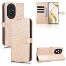 For Honor 200 5G Honeycomb Dot Texture Leather Phone Case(Gold) - 1