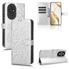 For Honor 200 5G Honeycomb Dot Texture Leather Phone Case(Silver) - 1