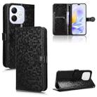 For Honor X60i 5G Honeycomb Dot Texture Leather Phone Case(Black) - 1