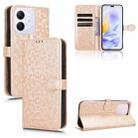 For Honor X60i 5G Honeycomb Dot Texture Leather Phone Case(Gold) - 1