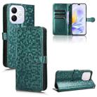 For Honor X60i 5G Honeycomb Dot Texture Leather Phone Case(Green) - 1