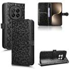 For Honor Magic7 5G Honeycomb Dot Texture Leather Phone Case(Black) - 1