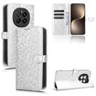 For Honor Magic7 5G Honeycomb Dot Texture Leather Phone Case(Silver) - 1