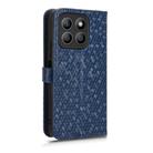 For Honor X8c 4G Honeycomb Dot Texture Leather Phone Case(Blue) - 3