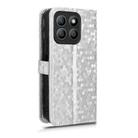 For Honor X8c 4G Honeycomb Dot Texture Leather Phone Case(Silver) - 3