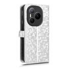 For Honor Power 5G Honeycomb Dot Texture Leather Phone Case(Silver) - 3