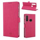 For Huawei Y6p ViLi Side Button Magnetic Suction Type Shockproof TPU + PU Horizontal Flip Protective Case with Card Slot & Holder & Wallet(Rose Red) - 1
