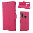 For Huawei Y7p / P40 lite E ViLi Side Button Magnetic Suction Type Shockproof TPU + PU Horizontal Flip Protective Case with Card Slot & Holder & Wallet(Rose Red) - 1