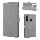 For Huawei Y7p / P40 lite E ViLi Side Button Magnetic Suction Type Shockproof TPU + PU Horizontal Flip Protective Case with Card Slot & Holder & Wallet(Grey) - 1