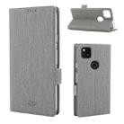 For Google Pixel 4a ViLi Side Button Magnetic Suction Type Shockproof TPU + PU Horizontal Flip Protective Case with Card Slot & Holder & Wallet(Grey) - 1