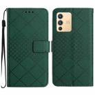 For vivo V23 5G Rhombic Grid Texture Leather Phone Case(Green) - 1
