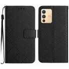 For vivo V23 5G Rhombic Grid Texture Leather Phone Case(Black) - 1