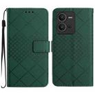 For vivo V25 5G / X80 Lite Rhombic Grid Texture Leather Phone Case(Green) - 1