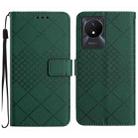 For vivo Y02 4G / Y02A / Y11 2023 Rhombic Grid Texture Leather Phone Case(Green) - 1