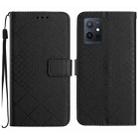 For vivo Y55 5G / Y55s 5G 2023 / Y75 5G  Rhombic Grid Texture Leather Phone Case(Black) - 1