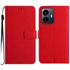 For vivo Y77 5G / Y77e 5G / Y22s 4G Global Rhombic Grid Texture Leather Phone Case(Red) - 1