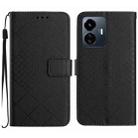 For vivo Y77 5G / Y77e 5G / Y22s 4G Global Rhombic Grid Texture Leather Phone Case(Black) - 1