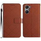 For vivo Y03 4G Rhombic Grid Texture Leather Phone Case(Brown) - 1