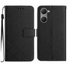 For vivo Y03 4G Rhombic Grid Texture Leather Phone Case(Black) - 1
