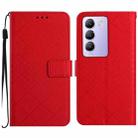 For vivo Y200e 5G/Y100 5G IDN/V30 Lite 5G India Rhombic Grid Texture Leather Phone Case(Red) - 1