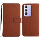 For vivo Y200e 5G/Y100 5G IDN/V30 Lite 5G India Rhombic Grid Texture Leather Phone Case(Brown) - 1