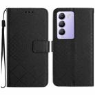 For vivo Y200e 5G/Y100 5G IDN/V30 Lite 5G India Rhombic Grid Texture Leather Phone Case(Black) - 1