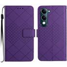For vivo Y04 4G / Y29s 5G Rhombic Grid Texture Leather Phone Case(Purple) - 1