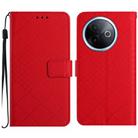 For vivo Y39 5G Global Rhombic Grid Texture Leather Phone Case(Red) - 1