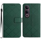 For vivo V50 Lite 5G Rhombic Grid Texture Leather Phone Case(Green) - 1