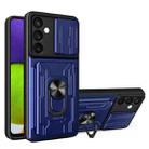 For Samsung Galaxy S23 FE Sliding Camshield TPU+PC Phone Case with Card Slot(Blue) - 1