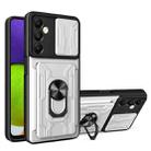 For Samsung Galaxy A05s Sliding Camshield TPU+PC Phone Case with Card Slot(White) - 1