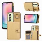 For Samsung Galaxy A24 4G / A25 5G Brushed Texture Wallet Ring Holder Phone Case(Yellow) - 1