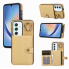 For Samsung Galaxy A34 5G Brushed Texture Wallet Ring Holder Phone Case(Yellow) - 1