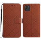 For Samsung Galaxy A03 166mm EU Rhombic Grid Texture Leather Phone Case(Brown) - 1