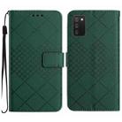 For Samsung Galaxy A03s 165.8mm US Rhombic Grid Texture Leather Phone Case(Green) - 1