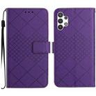 For Samsung Galaxy A13 4G Rhombic Grid Texture Leather Phone Case(Purple) - 1