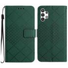 For Samsung Galaxy A13 4G Rhombic Grid Texture Leather Phone Case(Green) - 1