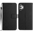 For Samsung Galaxy A13 4G Rhombic Grid Texture Leather Phone Case(Black) - 1