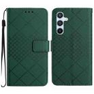 For Samsung Galaxy A25 5G Rhombic Grid Texture Leather Phone Case(Green) - 1