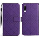 For Samsung Galaxy A50 / A50s / A30s Rhombic Grid Texture Leather Phone Case(Purple) - 1