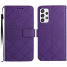 For Samsung Galaxy A52 / A52s Rhombic Grid Texture Leather Phone Case(Purple) - 1