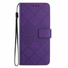 For Samsung Galaxy A52 / A52s Rhombic Grid Texture Leather Phone Case(Purple) - 2