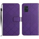 For Samsung Galaxy A71 4G Rhombic Grid Texture Leather Phone Case(Purple) - 1