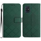 For Samsung Galaxy A71 4G Rhombic Grid Texture Leather Phone Case(Green) - 1