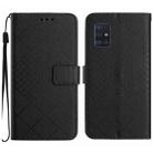 For Samsung Galaxy A71 4G Rhombic Grid Texture Leather Phone Case(Black) - 1