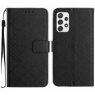 For Samsung Galaxy A73 5G Rhombic Grid Texture Leather Phone Case(Black) - 1
