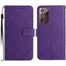 For Samsung Galaxy Note20 Ultra Rhombic Grid Texture Leather Phone Case(Purple) - 1