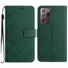 For Samsung Galaxy Note20 Ultra Rhombic Grid Texture Leather Phone Case(Green) - 1
