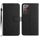 For Samsung Galaxy Note20 Ultra Rhombic Grid Texture Leather Phone Case(Black) - 1