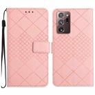 For Samsung Galaxy Note20 Ultra Rhombic Grid Texture Leather Phone Case(Pink) - 1